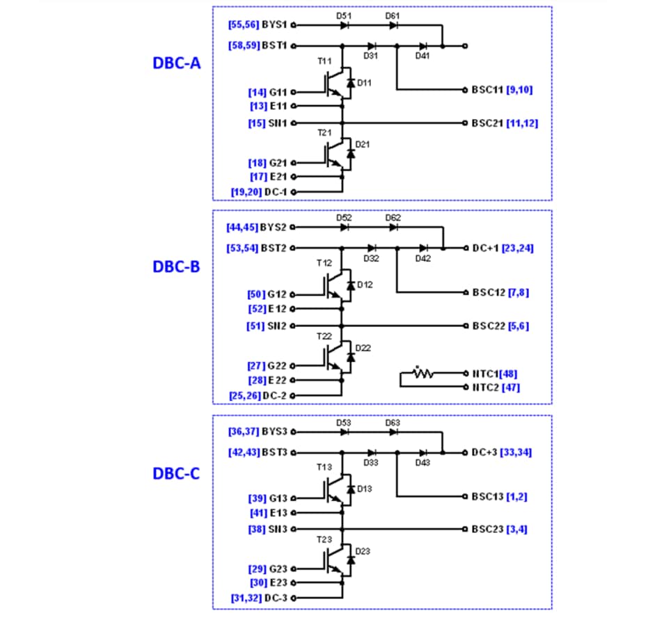 Schéma - onsemi Module NXH300B100H4Q2F2 Q2BOOST